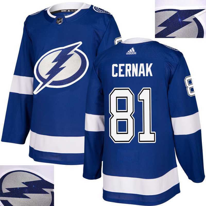 Lightning #81 Cernak Blue With Special Glittery Logo Adidas Jersey